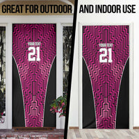 Custom Basketball New Zealand Door Cover Pink Maori Ta Moko Indigenous - Polynesian Pride