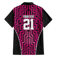 Custom Basketball New Zealand Family Matching Off The Shoulder Long Sleeve Dress and Hawaiian Shirt Pink Maori Ta Moko Indigenous LT9 - Polynesian Pride