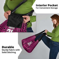 Custom Basketball New Zealand Grocery Bag Pink Maori Ta Moko Indigenous - Polynesian Pride