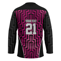 Custom Basketball New Zealand Hockey Jersey Pink Maori Ta Moko Indigenous - Polynesian Pride