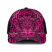 Basketball New Zealand Mesh Trucker Cap Pink Maori Ta Moko Indigenous - Polynesian Pride