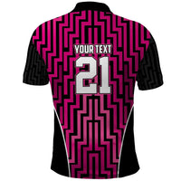 Custom Basketball New Zealand Polo Shirt Pink Maori Ta Moko Indigenous - Polynesian Pride