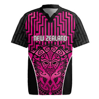Custom Basketball New Zealand Rugby Jersey Pink Maori Ta Moko Indigenous - Polynesian Pride