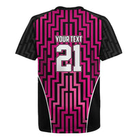 Custom Basketball New Zealand Rugby Jersey Pink Maori Ta Moko Indigenous - Polynesian Pride