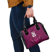 Custom Basketball New Zealand Shoulder Handbag Pink Maori Ta Moko Indigenous - Polynesian Pride