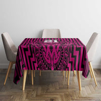 Custom Basketball New Zealand Tablecloth Pink Maori Ta Moko Indigenous - Polynesian Pride