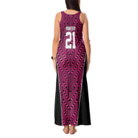 Custom Basketball New Zealand Tank Maxi Dress Pink Maori Ta Moko Indigenous - Polynesian Pride