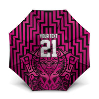 Custom Basketball New Zealand Umbrella Pink Maori Ta Moko Indigenous - Polynesian Pride