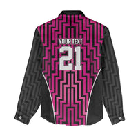 Custom Basketball New Zealand Women Casual Shirt Pink Maori Ta Moko Indigenous - Polynesian Pride