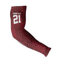 Custom Basketball New Zealand Arm Sleeves Red Maori Ta Moko Indigenous - Polynesian Pride