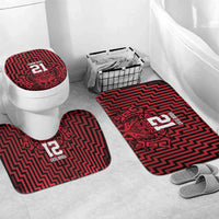 Custom Basketball New Zealand Bathroom Set Red Maori Ta Moko Indigenous - Polynesian Pride