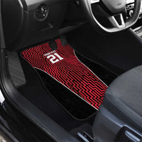 Custom Basketball New Zealand Car Mats Red Maori Ta Moko Indigenous - Polynesian Pride