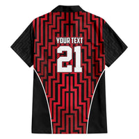 Custom Basketball New Zealand Family Matching Off Shoulder Short Dress and Hawaiian Shirt Red Maori Ta Moko Indigenous - Polynesian Pride