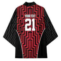 Custom Basketball New Zealand Kimono Red Maori Ta Moko Indigenous - Polynesian Pride