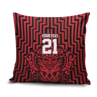 Custom Basketball New Zealand Pillow Cover Red Maori Ta Moko Indigenous - Polynesian Pride