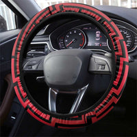 Basketball New Zealand Steering Wheel Cover Red Maori Ta Moko Indigenous - Polynesian Pride