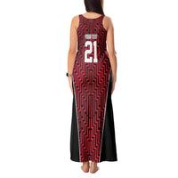 Custom Basketball New Zealand Tank Maxi Dress Red Maori Ta Moko Indigenous - Polynesian Pride