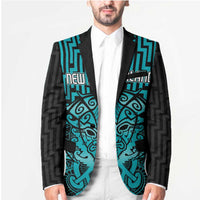 Custom Basketball New Zealand Blazer Teal Maori Ta Moko Indigenous - Polynesian Pride