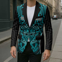 Custom Basketball New Zealand Blazer Teal Maori Ta Moko Indigenous - Polynesian Pride