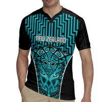 Custom Basketball New Zealand Rugby Jersey Teal Maori Ta Moko Indigenous - Polynesian Pride