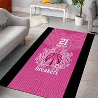 New Zealand Custom Area Rug Fire Basketball Maori Tribal Pink - Polynesian Pride