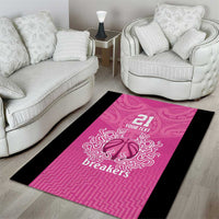 New Zealand Custom Area Rug Fire Basketball Maori Tribal Pink - Polynesian Pride