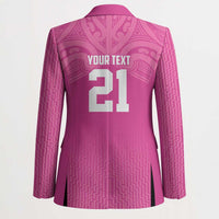 New Zealand Custom Blazer Fire Basketball Maori Tribal Pink - Polynesian Pride