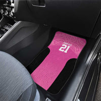 New Zealand Custom Car Mats Fire Basketball Maori Tribal Pink - Polynesian Pride