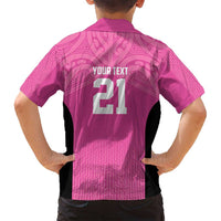 New Zealand Custom Family Matching Long Sleeve Bodycon Dress and Hawaiian Shirt Fire Basketball Maori Tribal Pink LT9 - Polynesian Pride