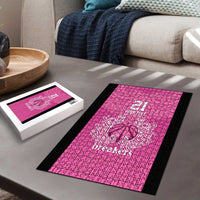 New Zealand Custom Puzzle Fire Basketball Maori Tribal Pink - Polynesian Pride