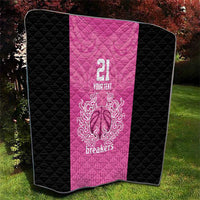 New Zealand Custom Quilt Fire Basketball Maori Tribal Pink - Polynesian Pride