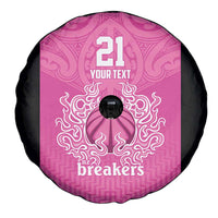 New Zealand Custom Spare Tire Cover Fire Basketball Maori Tribal Pink - Polynesian Pride