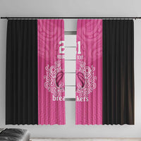 New Zealand Custom Window Curtain Fire Basketball Maori Tribal Pink - Polynesian Pride