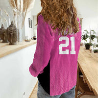 New Zealand Custom Women Casual Shirt Fire Basketball Maori Tribal Pink - Polynesian Pride