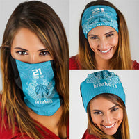 New Zealand Neck Gaiter Fire Basketball Maori Tribal Sky Blue LT9