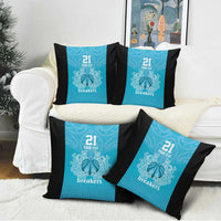 New Zealand Custom Pillow Cover Fire Basketball Maori Tribal Sky Blue - Polynesian Pride