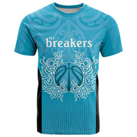 New Zealand Custom T Shirt Fire Basketball Maori Tribal Sky Blue - Polynesian Pride