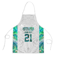 Custom New Zealand Aotearoa Apron Green Maori Paua Shell Indigenous - Polynesian Pride