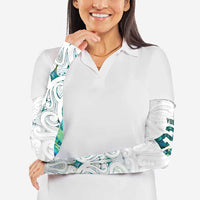 Custom New Zealand Aotearoa Arm Sleeves Green Maori Paua Shell Indigenous - Polynesian Pride