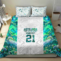 Custom New Zealand Aotearoa Bedding Set Green Maori Paua Shell Indigenous - Polynesian Pride