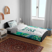 Custom New Zealand Aotearoa Bedding Set Green Maori Paua Shell Indigenous - Polynesian Pride
