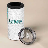 Custom New Zealand Aotearoa 4 in 1 Can Cooler Tumbler Green Maori Paua Shell Indigenous - Polynesian Pride