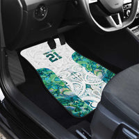 Custom New Zealand Aotearoa Car Mats Green Maori Paua Shell Indigenous - Polynesian Pride