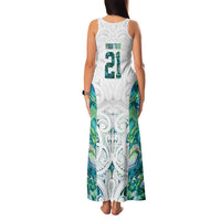 Custom New Zealand Aotearoa Family Matching Tank Maxi Dress and Hawaiian Shirt Green Maori Paua Shell Indigenous - Polynesian Pride