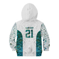 Custom New Zealand Aotearoa Kid Hoodie Green Maori Paua Shell Indigenous - Polynesian Pride
