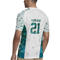 Custom New Zealand Aotearoa Rugby Jersey Green Maori Paua Shell Indigenous - Polynesian Pride