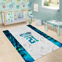 Custom New Zealand Aotearoa Area Rug Maori Paua Shell Indigenous - Polynesian Pride