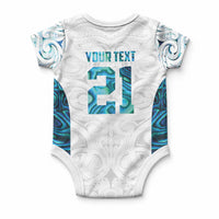 Custom New Zealand Aotearoa Baby Onesie Maori Paua Shell Indigenous