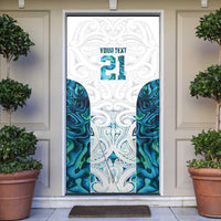 Custom New Zealand Aotearoa Door Cover Maori Paua Shell Indigenous - Polynesian Pride