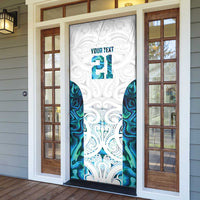 Custom New Zealand Aotearoa Door Cover Maori Paua Shell Indigenous - Polynesian Pride